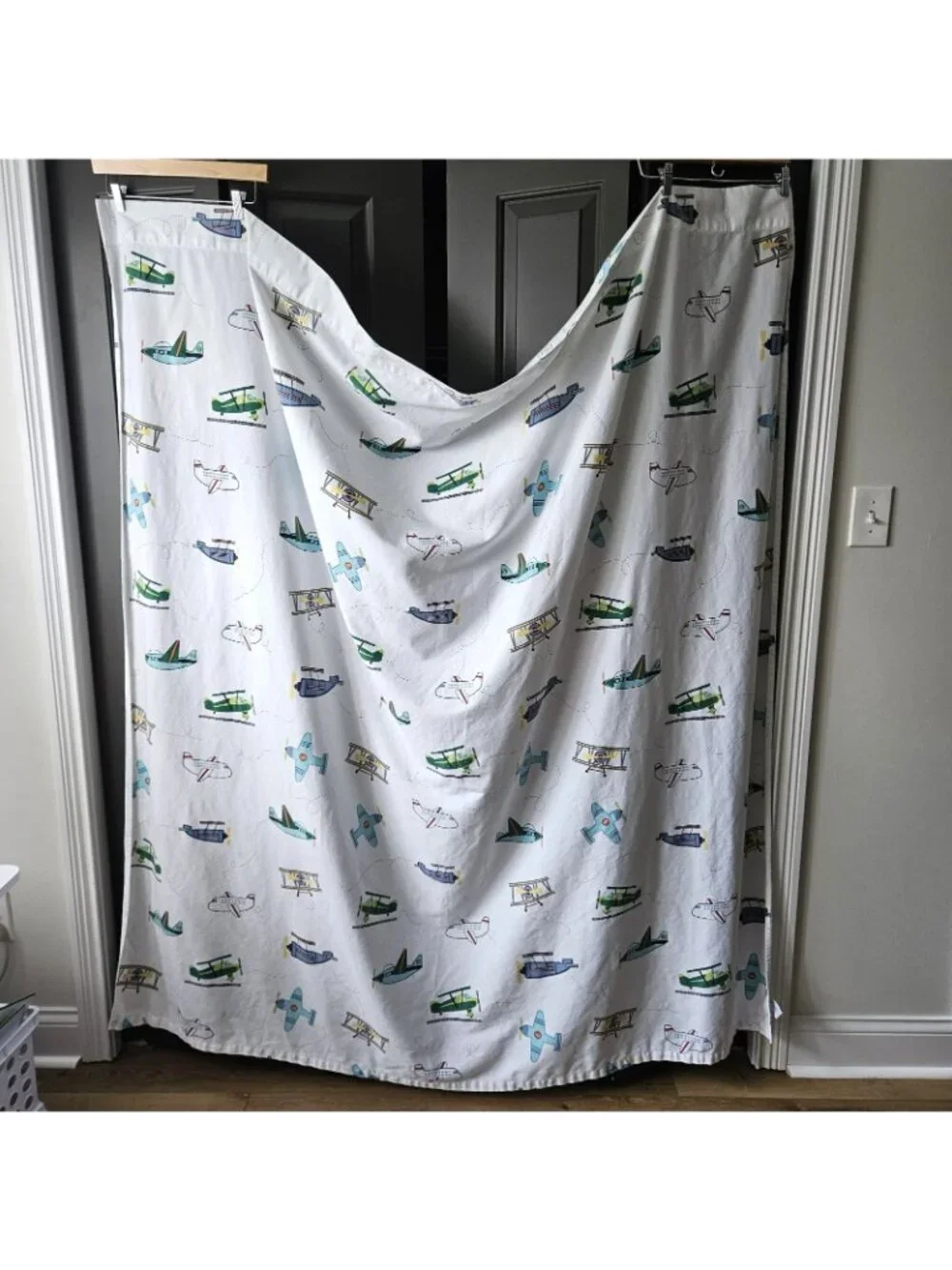 Authentic Kids Fabric Shower Curtain Airplanes Cotton Blend 72